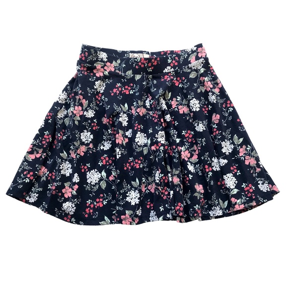 SO Dresses & Skirts - So Navy and Pink Floral Skater Skirt